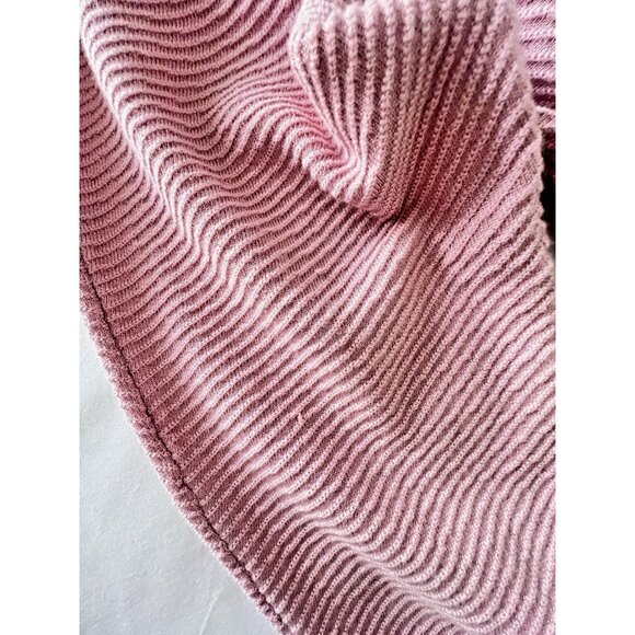 Pink Size L V-Neck Sweater With Pearl & Rhinestone Accents Ribbed A Love Story - Picture 10 of 13